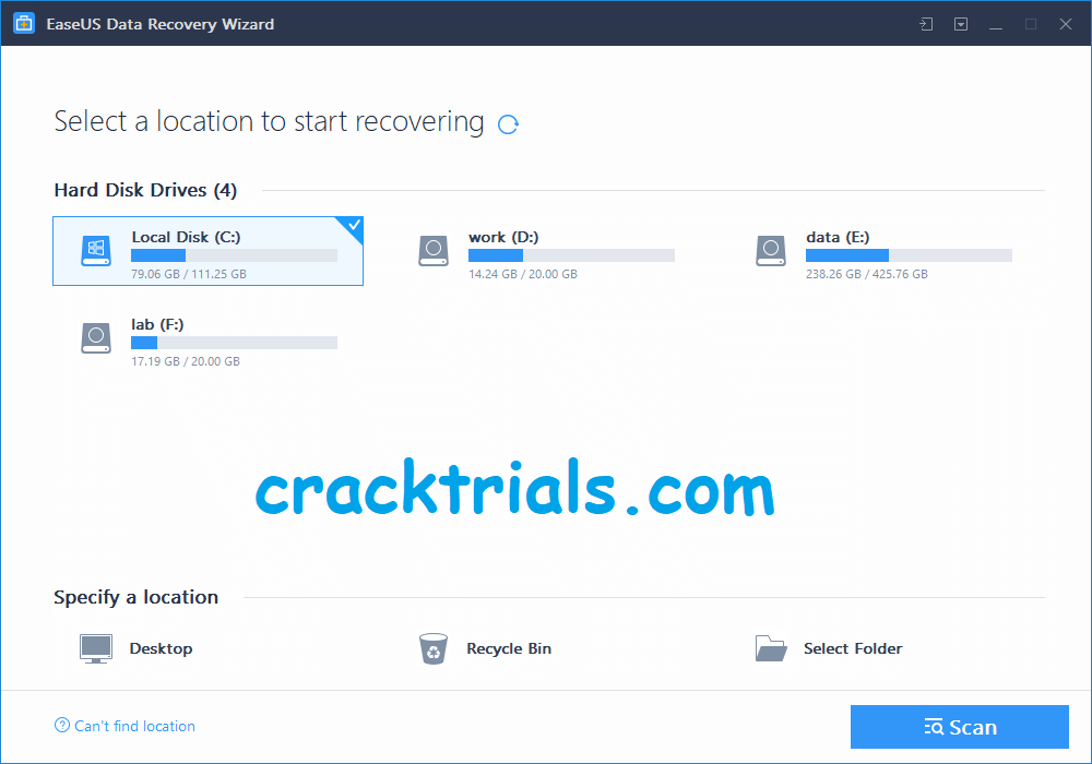 EaseUS Data Recovery Wizard 15.1.0.0 Crack + Serial Key [Latest] 2022