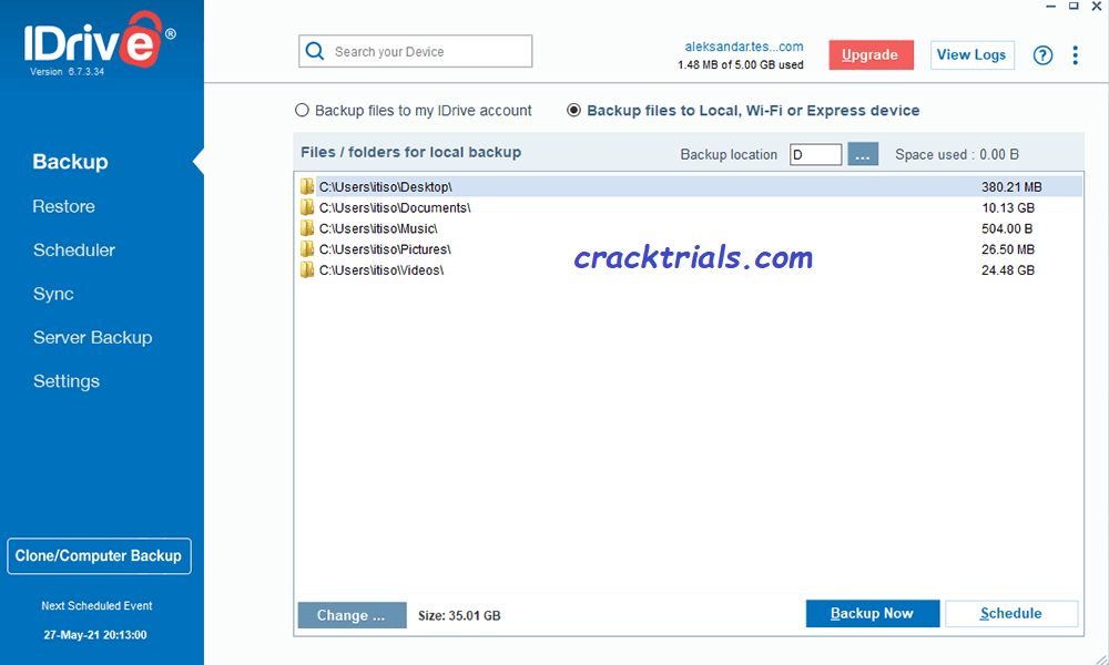 iDrive 6.7.4.21 Crack + Product Key Free Download 2022